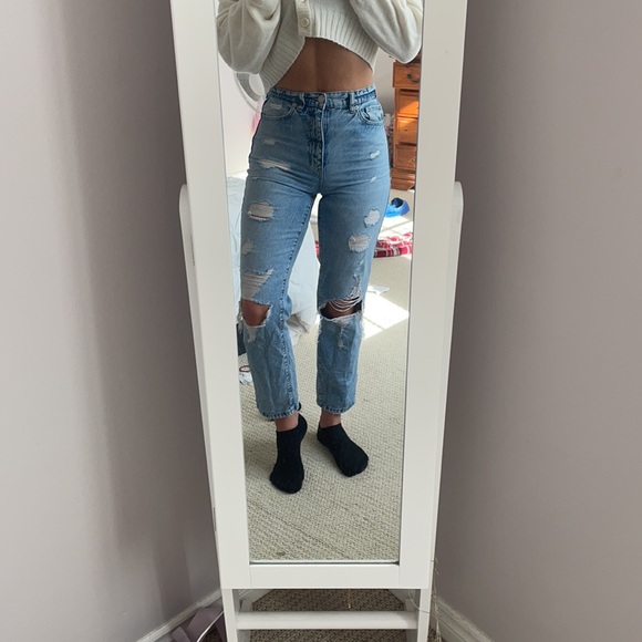 size 3 (26) straight leg ripped garage jeans - Picture 2 of 2